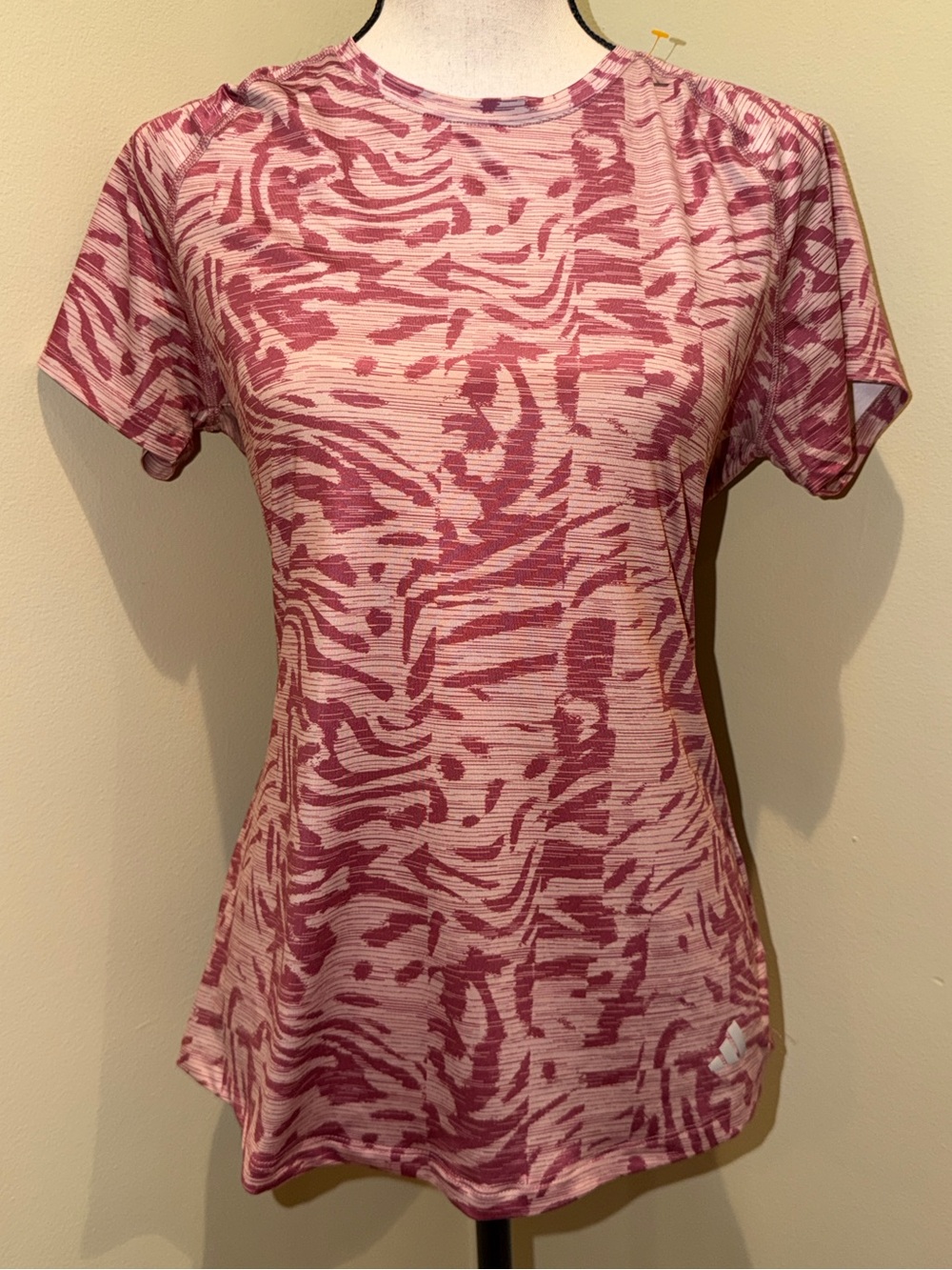 Adidas AEROREADY Pink Zebra Camo Workout Top Size M